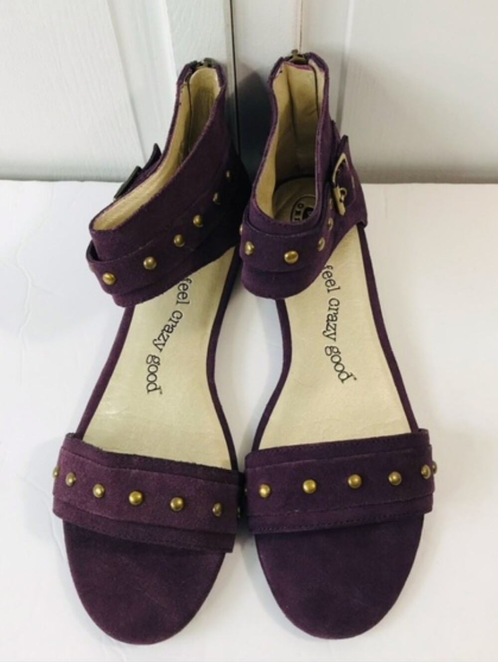 Dr. Scholl's Purple Studded Ankle-Strap Sandals